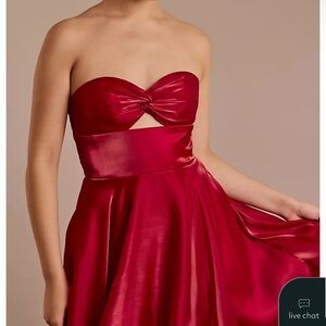 Chic Strapless Burgundy Dress